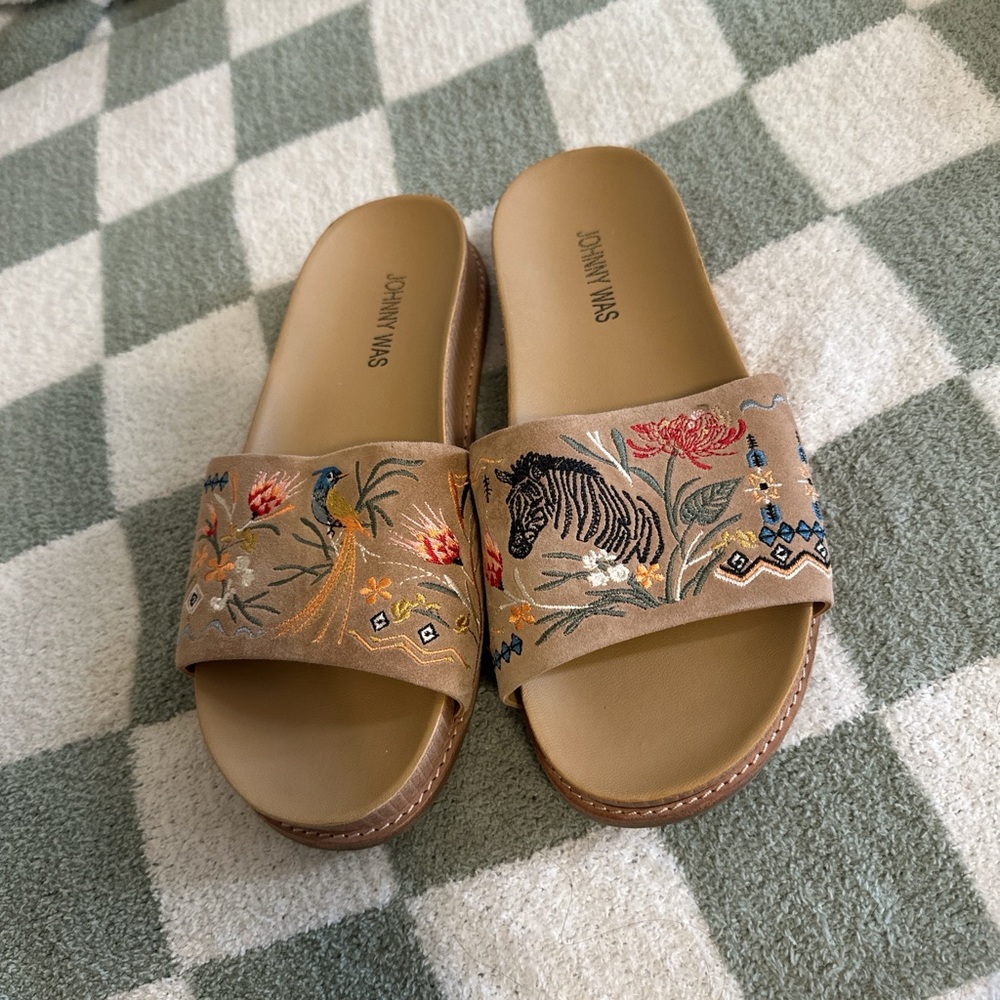 Johnny Was Embroidered Slides